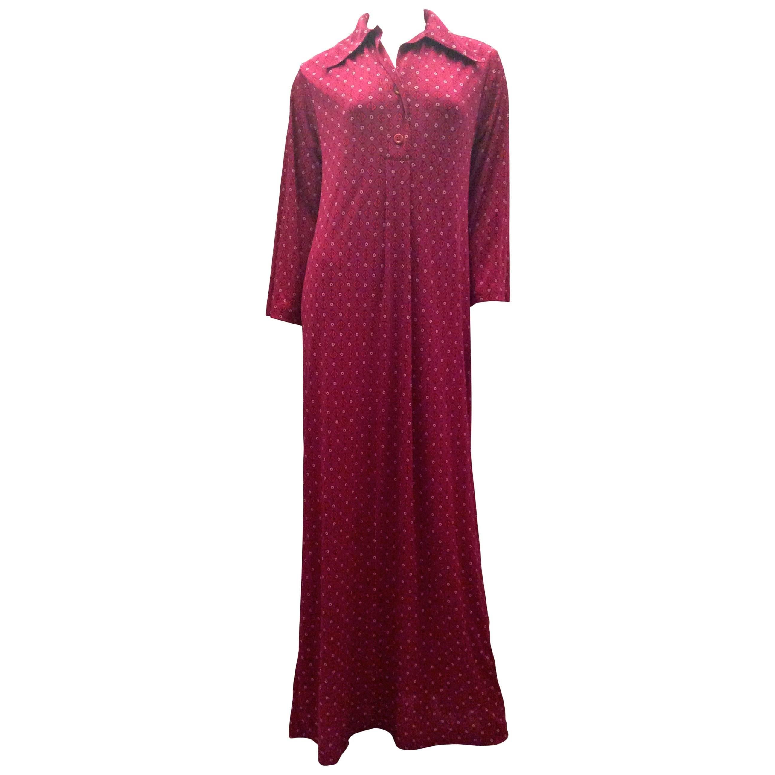 Christian Dior - Miss Dior 1970's Maxi Day Dress For Sale