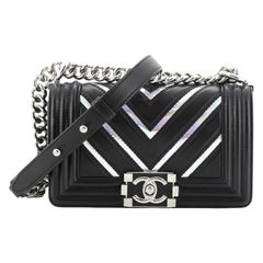 Chanel Boy Flap Bag Chevron Lambskin with Holographic PVC Small
