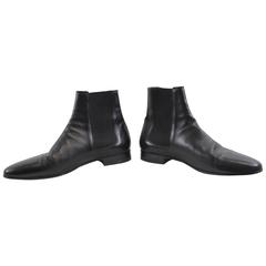 Yves Saint Laurent Black bLeather Boots Size 43