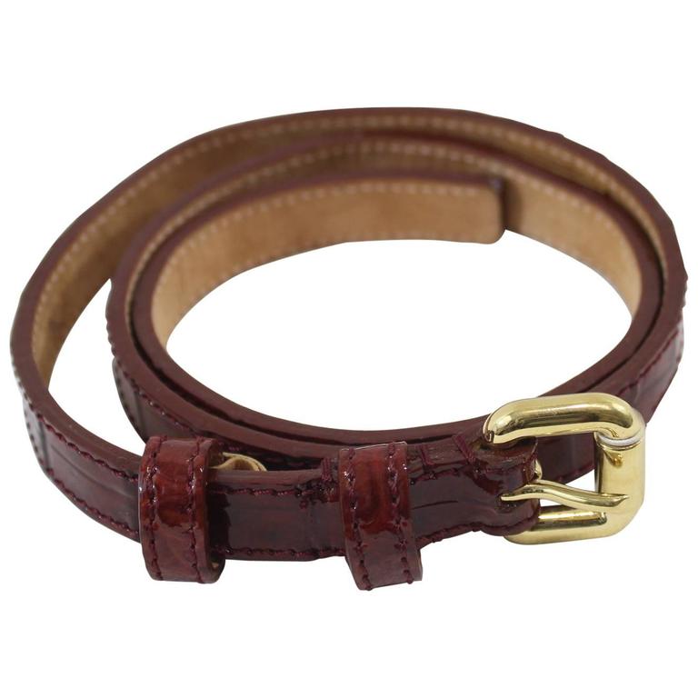 Louis Vuitton signature bordeaux patented Leather Belt For Sale at 1stdibs