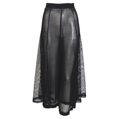 Karl Lagerfeld F/W 1993 transparent black silk trousers layered net skirt 