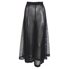 Vintage Karl Lagerfeld F/W 1993 transparent black silk trousers layered net skirt 