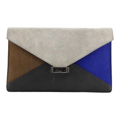 Celine Diamond Clutch Suede and Pony Hair with Leather Medium