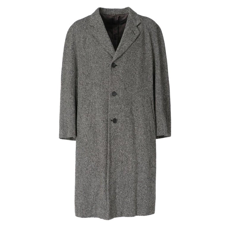 2000s Antonio Fusco grey and white wool coat For Sale at 1stDibs