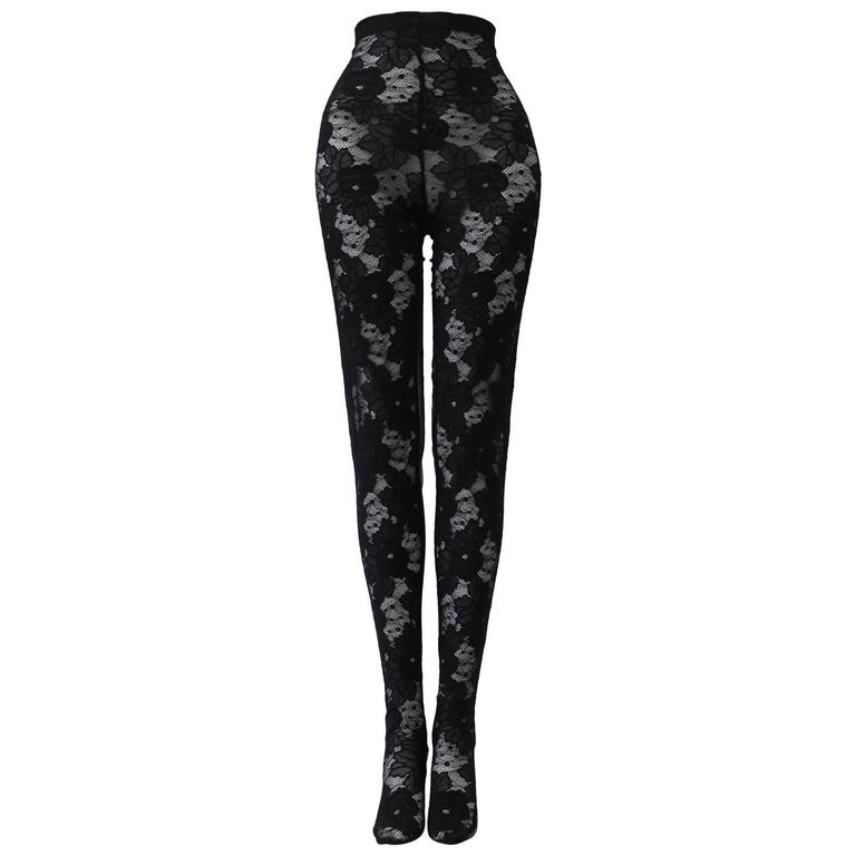 Gianni Versace Istante Fabulous Floral Lace Leggings For Sale at 1stDibs