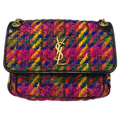 Saint Laurent Niki Medium Schwarzes Tweed-Tweed