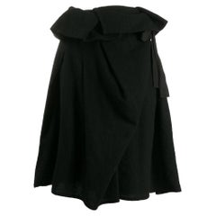 1990s Comme Des Garçons Vintage Black wool Flared Skirt
