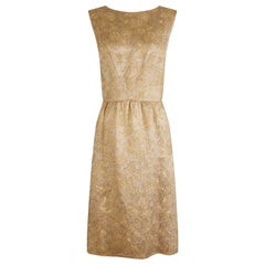 1950s Jacques Heim Demi Couture Gold Brocade Dress