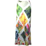 Moschino Printed Chiffon Fabric Swatch Skirt