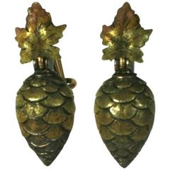 Victorian Tri Color Pine Cone Earrings