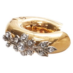 FENDI gold tone crystal embellished clip on earring ear cuff