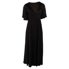 Ossie Clark moss crepe and satin full length evening dress, circa 1970s