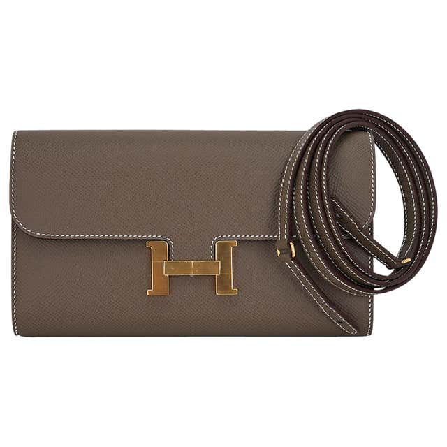 Hermes Constance Long To Go Wallet Black Epsom Gold Hardware WOC New w ...