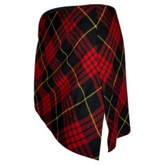  Vintage Dolce and Gabbana 90s tartan micro mini skirt with lateral slits 