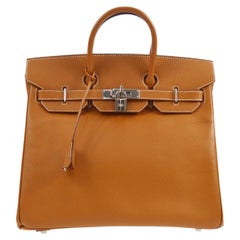 Hermès HAC 32 Epsom Tan Braun Cognac Gold Herren''s Damen''s Top Handle Tote Bag 