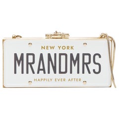 KATE SPADE MR AND MRS Happily Ever After license plate clutch bag