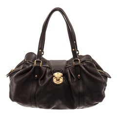 Louis Vuitton Brown Mahina Leather Lunar GM Hobo Bag