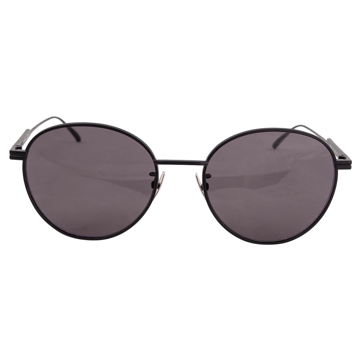 Bottega Veneta Grey/Brown BV0113S Round Sunglasses For Sale at 1stDibs