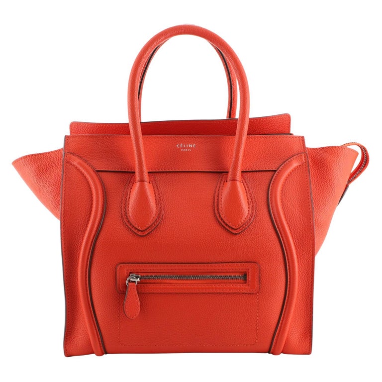 Celine Luggage Bag Grainy Leather Mini For Sale at 1stDibs