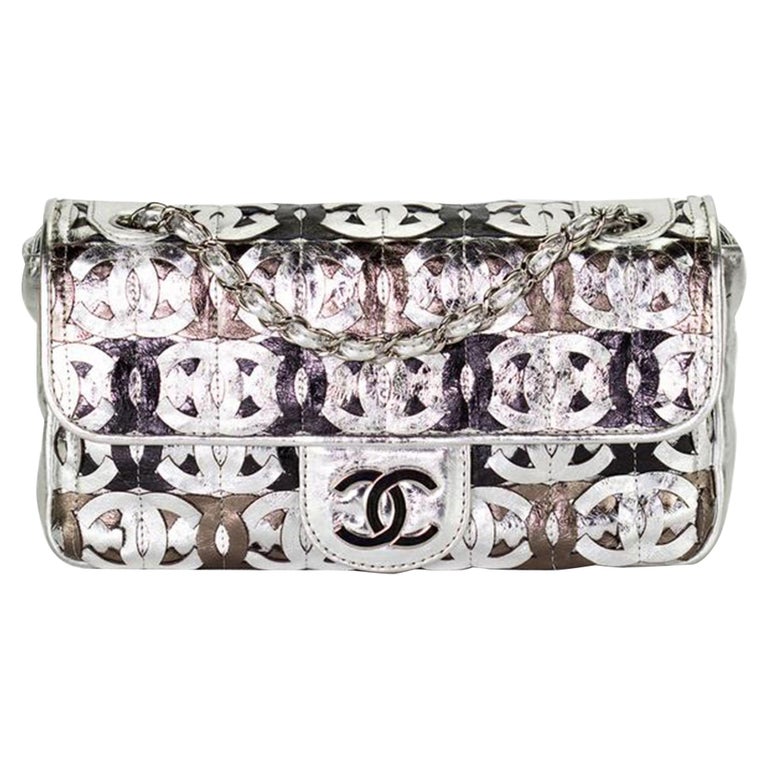 Chanel Silver Evening Bag - 92 For Sale on 1stDibs
