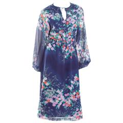 1970 Hanae Mori Chiffon Dress 11
