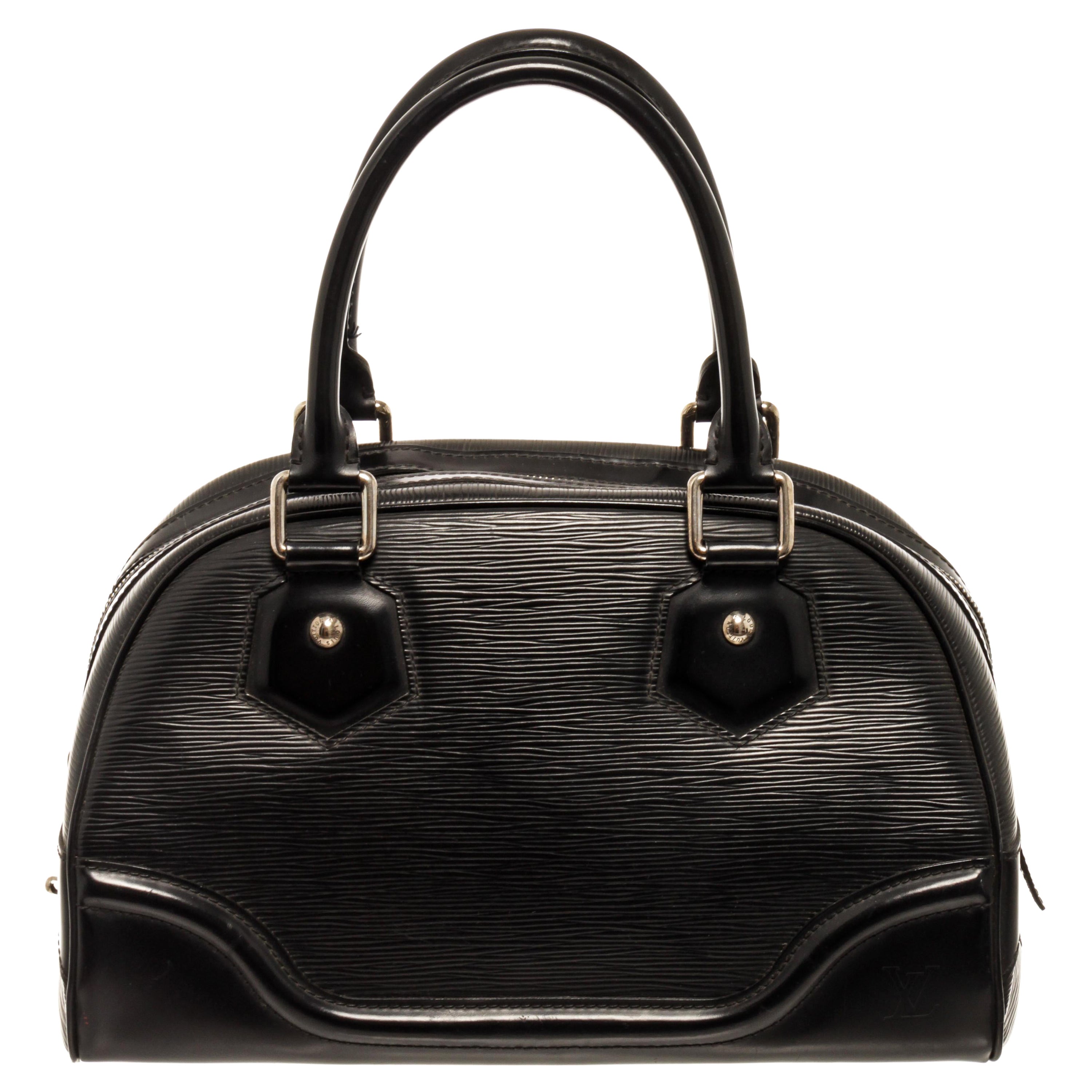 Louis Vuitton Black Epi Leather Bowling Montaigne PM Handbag For Sale