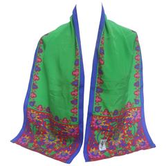 Yves Saint Laurent Silk Oblong Flower Design Scarf