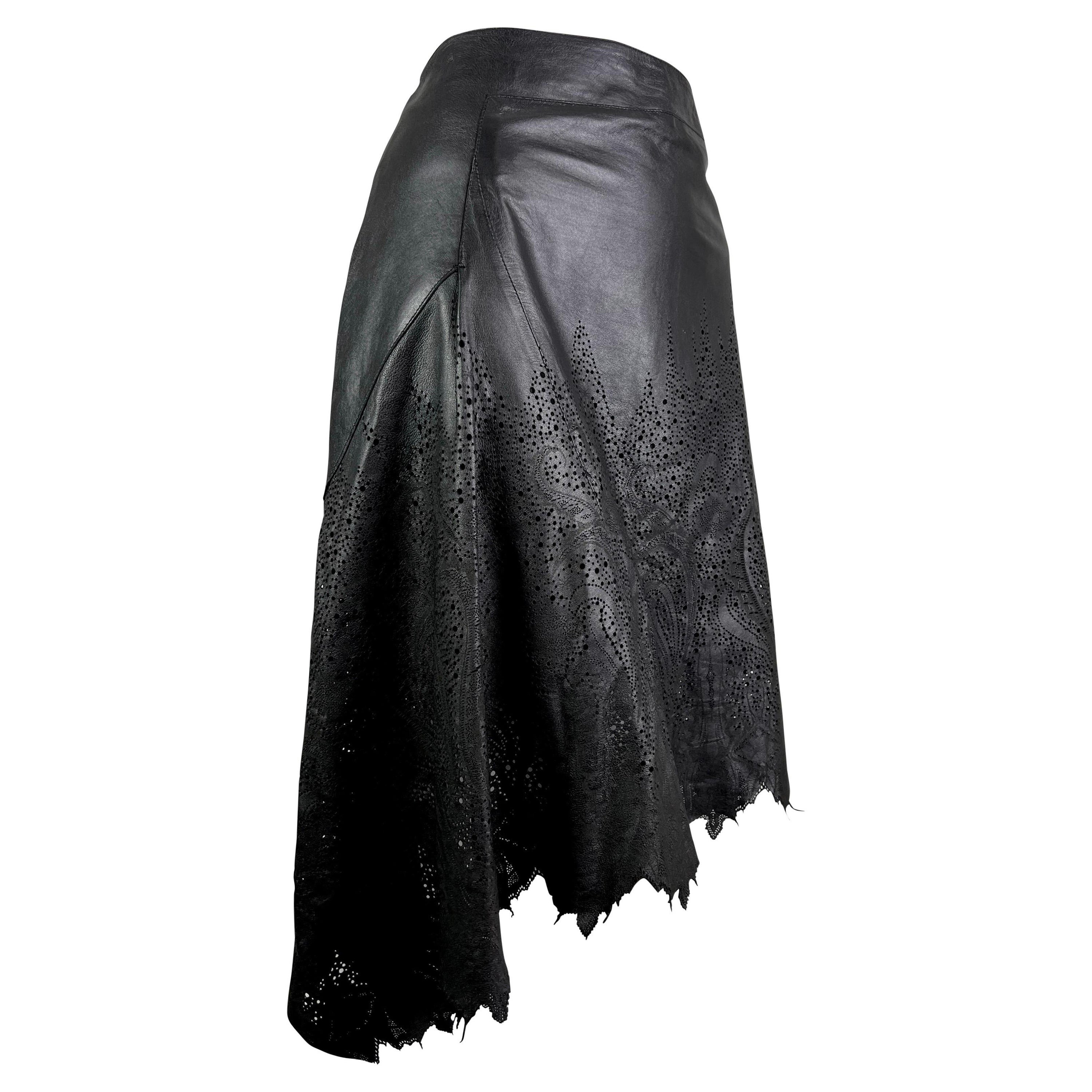 Fall 2001 Roberto Cavalli Leather Skirt For Sale