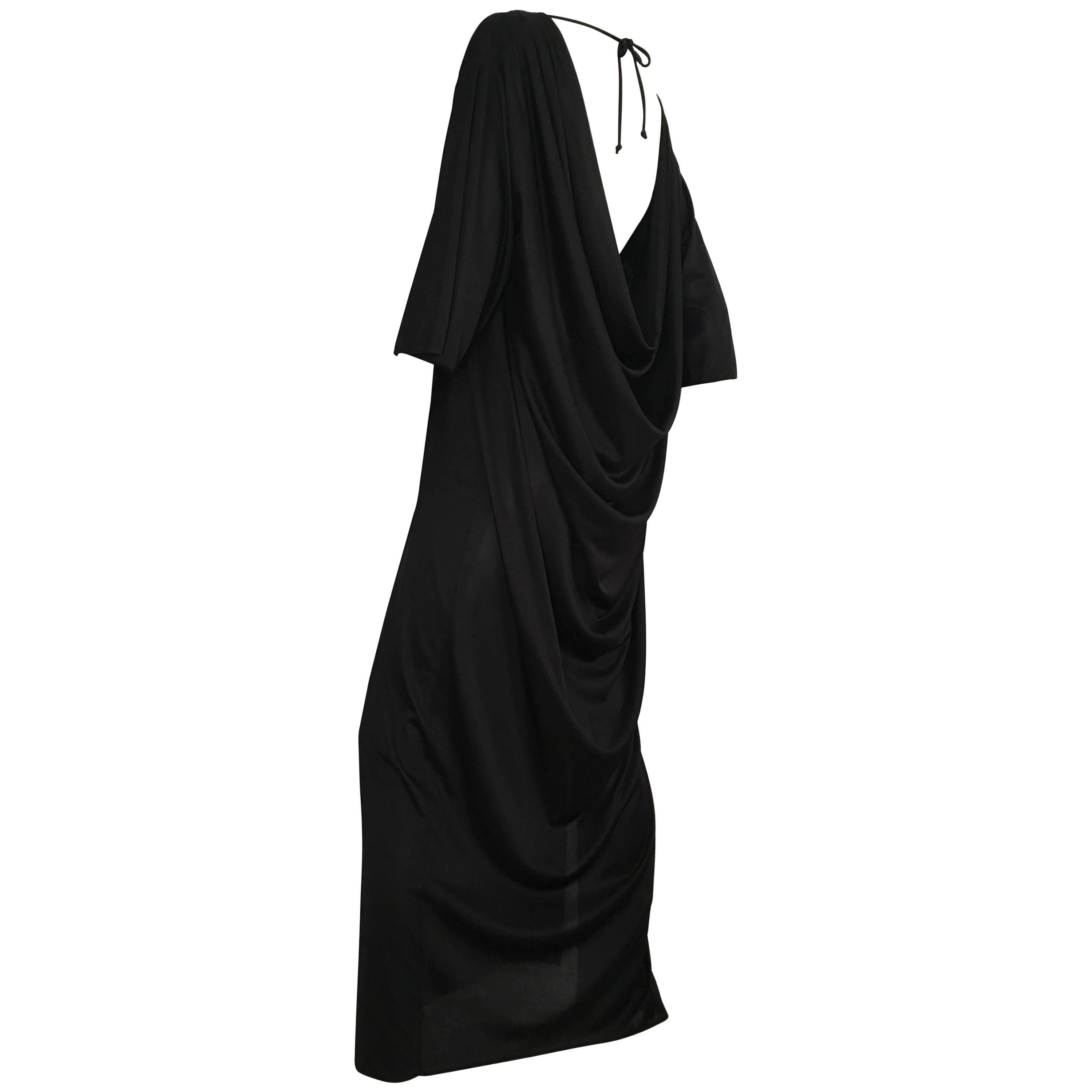 Bill Blass 1970s Flowing Black Gown. For Sale