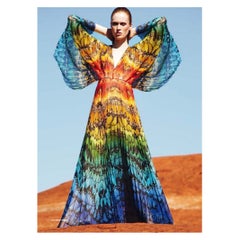2008 Iconic Vintage Alexander McQueen printed chiffon 'Butterfly' dress