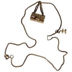 Chanel Gold Charm Necklace 2.55 Matelasse Flap Bag with CC 05A Collection 5
