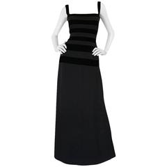 1990s Herve Leger Black Velvet and Silk Bandage Dress 10