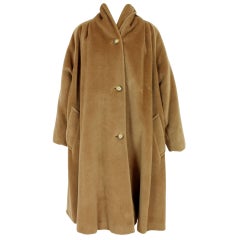 Max Mara Beige Wool Retro Maxi Teddy Coat