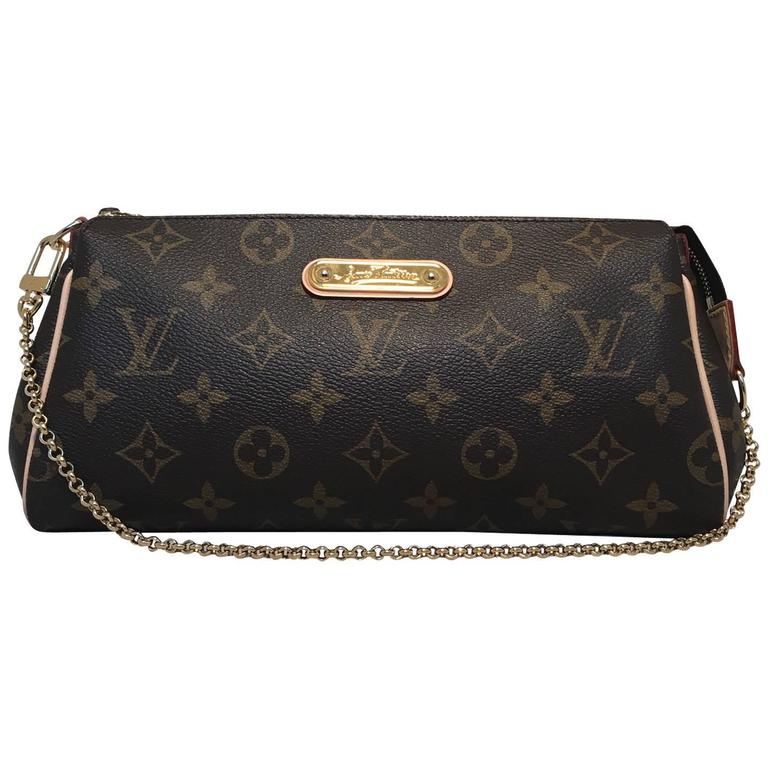 Louis Vuitton Monogram Eva Wristlet Pouch Handbag with Strap For Sale at 1stdibs