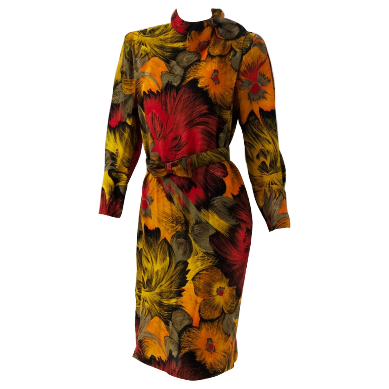 Pierre Cardin Floral Cotton Cocktail Dress