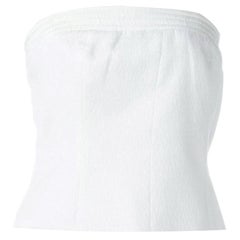 90s Jean Louis Scherrer white cotton strapless top