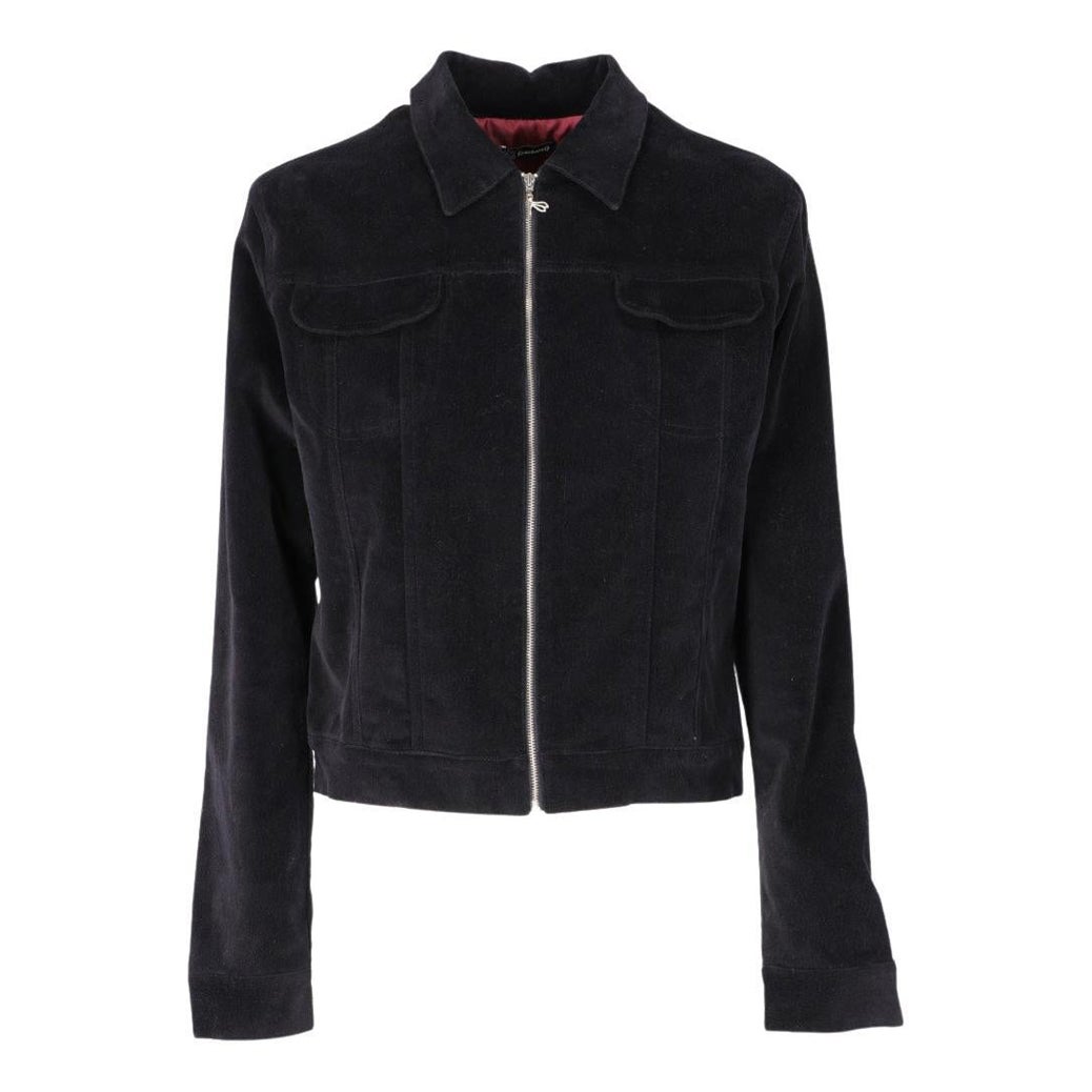2000s Cacharel Vintage Black Cotton Velvet Jacket