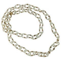 Vintage Chanel Seguso Frosted Glass Link Chain