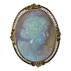 Unusual Art Deco Opal Flapper Cameo