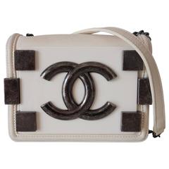 Chanel Boy Brick Lego Flap Bag White Leather 2 ways RARE 6