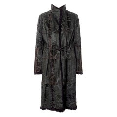 Gucci by Tom Ford reversible green and black fur coat, fw 1999