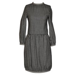Nina Ricci 'Boutique' Paris Black and White Wool Dress