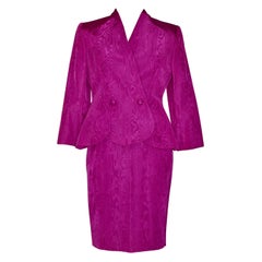 Vintage Lanvin, Paris Magenta Moire Suit