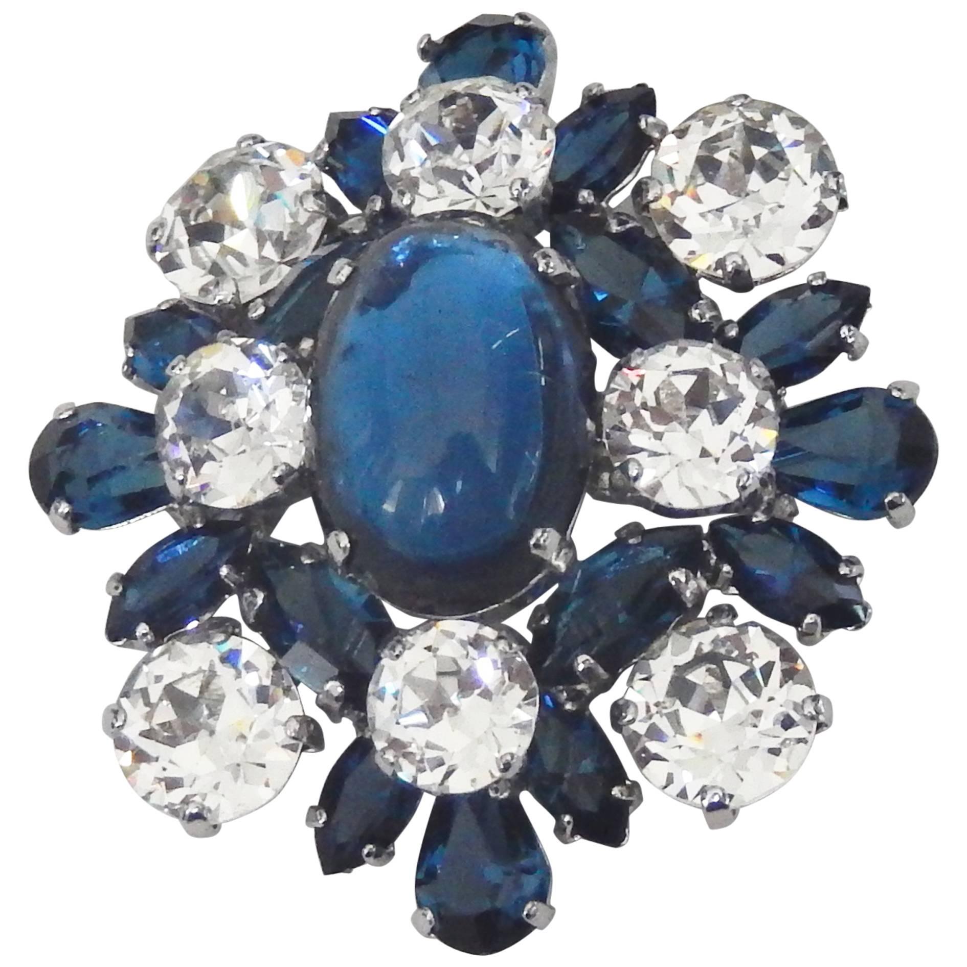 Christian Dior Faux Sapphire and Diamond Brooch, 1959 