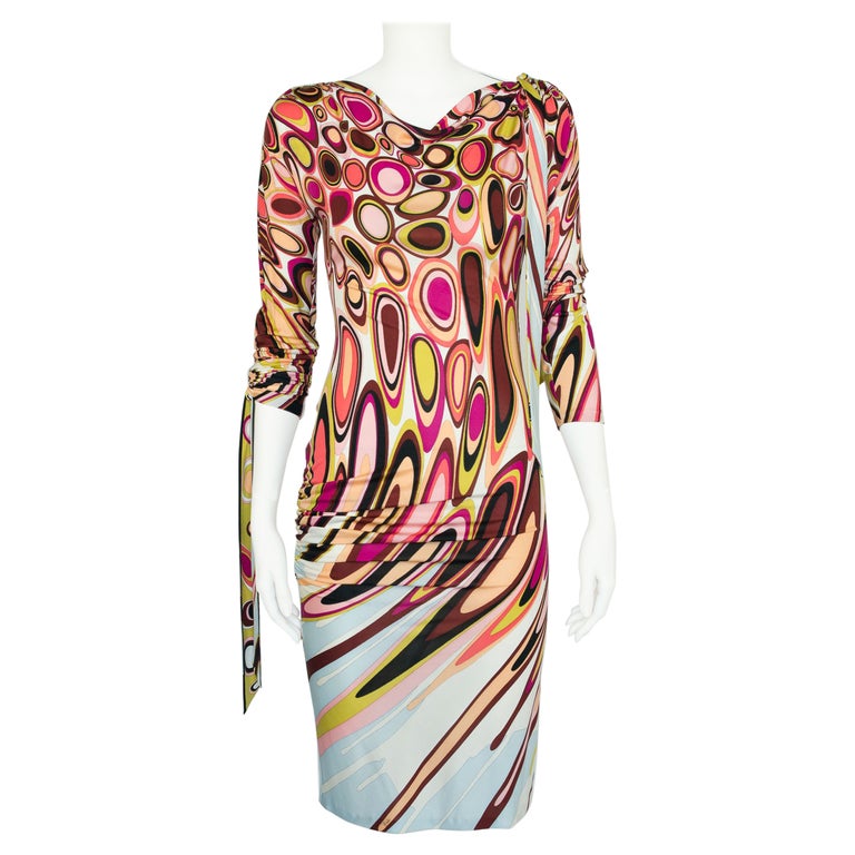 Emilio Pucci By Christian Lacroix Printed Stretch-Jersey Dress, Fall-Winter 2003 For Sale