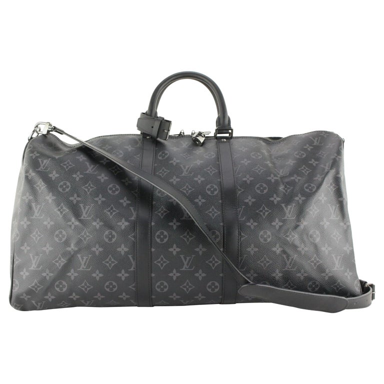 Louis Vuitton Monogram Eclipse Keepall Bandouliere 55 with Strap ...