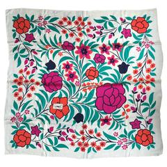 Vintage YSL 100% silk floral scarf