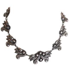 1940's Sterling Silver Taxco Choker Link Necklace 7