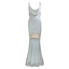 John Galliano Vintage Runway/Editorial White Gown Dress Spring/Summer 1998 Sz S