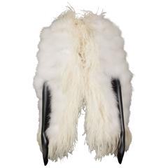 Vintage Ivory marabou and ostrich feather evening cape, circa 1960